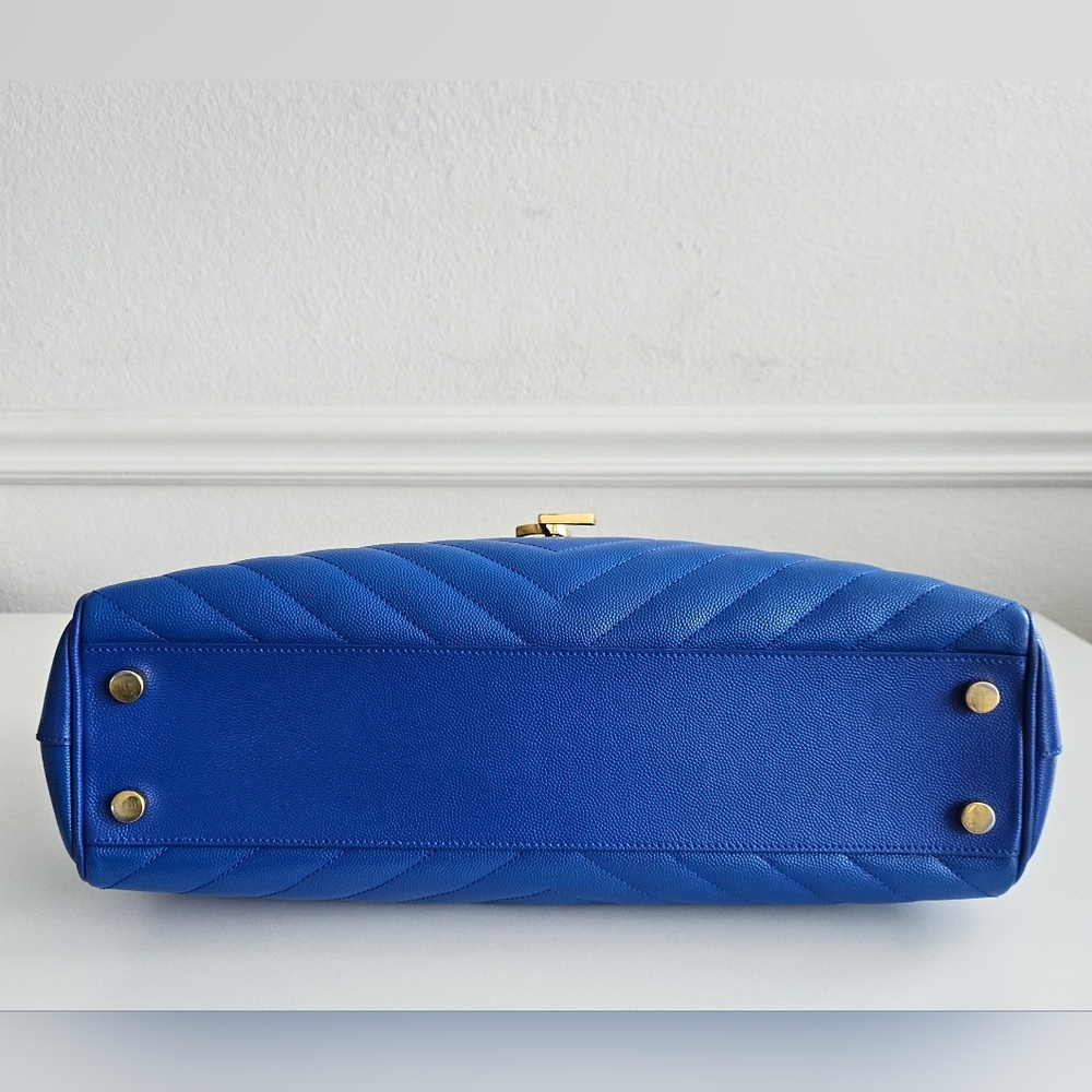 Yves Saint Laurent Blue Quilted Tote - Picture 7 of 15
